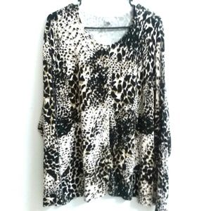 CROFT AND BARROW CARDIGAN ANIMAL PRINT SIZE 3X